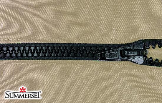 Heavy duty #10 zippers on the sleeve allow for easy install and removal