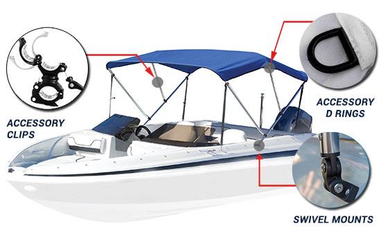 BAYLINER CIERA 2450 1987 Boat Biminis 72" LONG, 36" 73"- 78" WIDE | Summerset Bimini Top