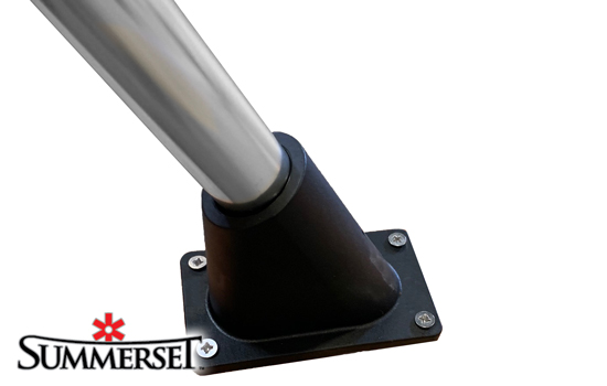 Support pole can be secured in rod holder or use supplied mounting foot as permanent holder.