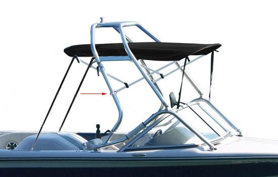 Attach to the frame of the wake tower to connect and support your bimini frame