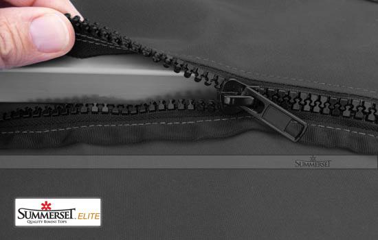 Heavy duty #10 zippers on each sleeve allow for easy install and removal.